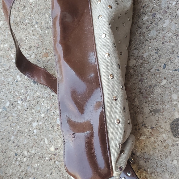 Ecko Red Adjustable Shoulder Bag Studs Rhino Logo Brown Tan Beige - Picture 10 of 11